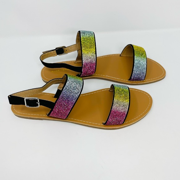 Shoe Republic LA Women Rhinestone Slide Sandals - Picture 6 of 12